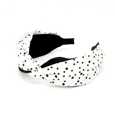 White and Black Spotted Headband by Peace of Mind